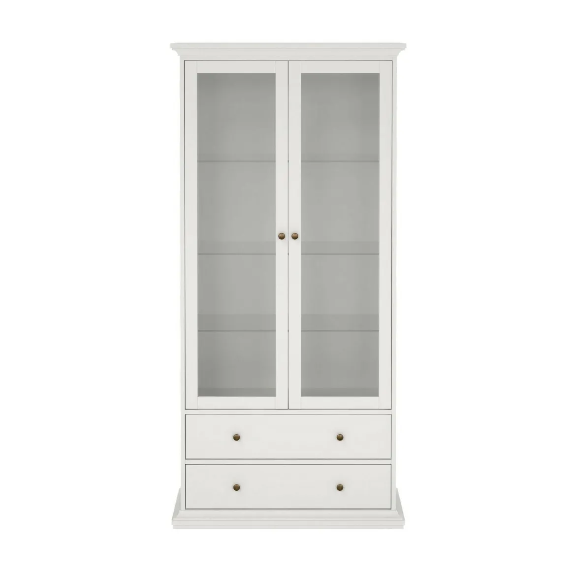Mobile vetrina vintage 2 ante 96x41x200h cm bianco - Honore