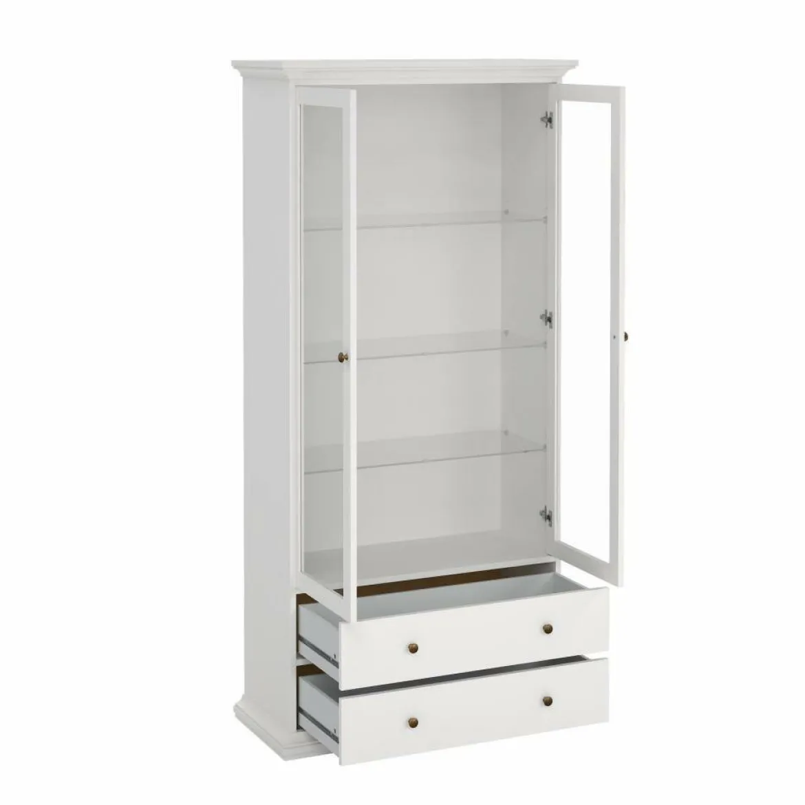 Mobile vetrina vintage 2 ante 96x41x200h cm bianco - Honore