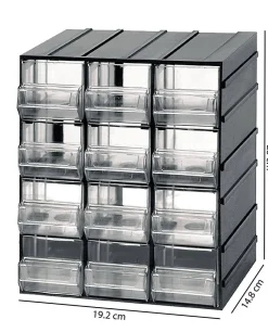 Organiser antracite con cassetti 19x23h cm - Atanasia