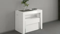 Panca allungabile bianca lucida 290x25x45h cm - Yutu