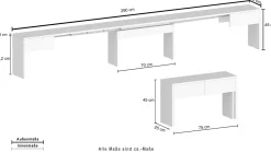 Panca allungabile effetto legno acero 290x25x45h cm - Quedan