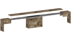 Panca allungabile effetto legno acero 290x25x45h cm - Quedan