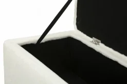 Panca contenitore rivestita bianca e oro 112x42x50h cm - Aiano