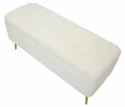 Panca contenitore rivestita bianca e oro 112x42x50h cm - Aiano