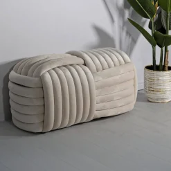 Panca design crema 90x45x45h cm - Calcea
