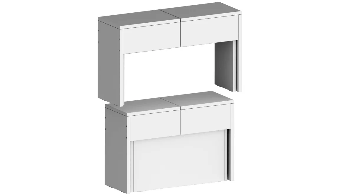 Panca estensibile bianca lucida 290x25x45h cm - Quedan