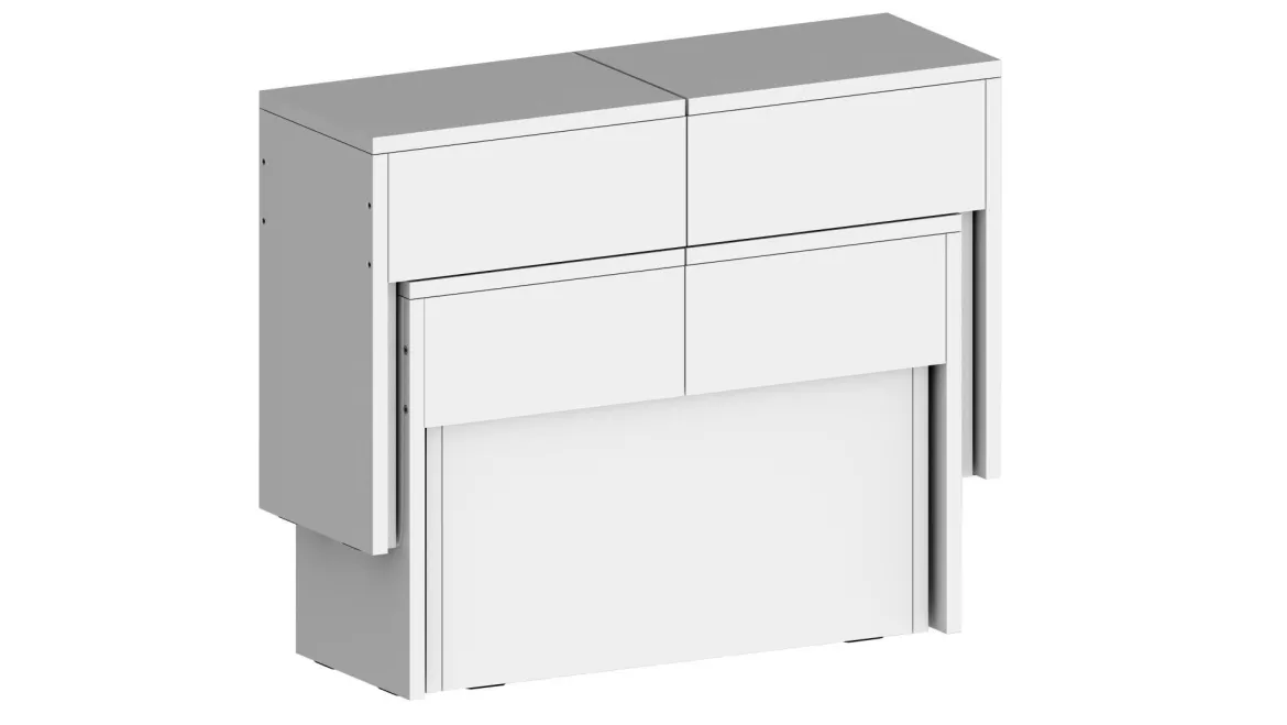 Panca estensibile bianca lucida 290x25x45h cm - Quedan