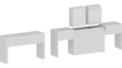 Panca estensibile da pranzo bianca lucida 290x25x45h cm - Quedan