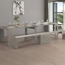 Panca grigia allungabile 290x25x45h cm - Yutu