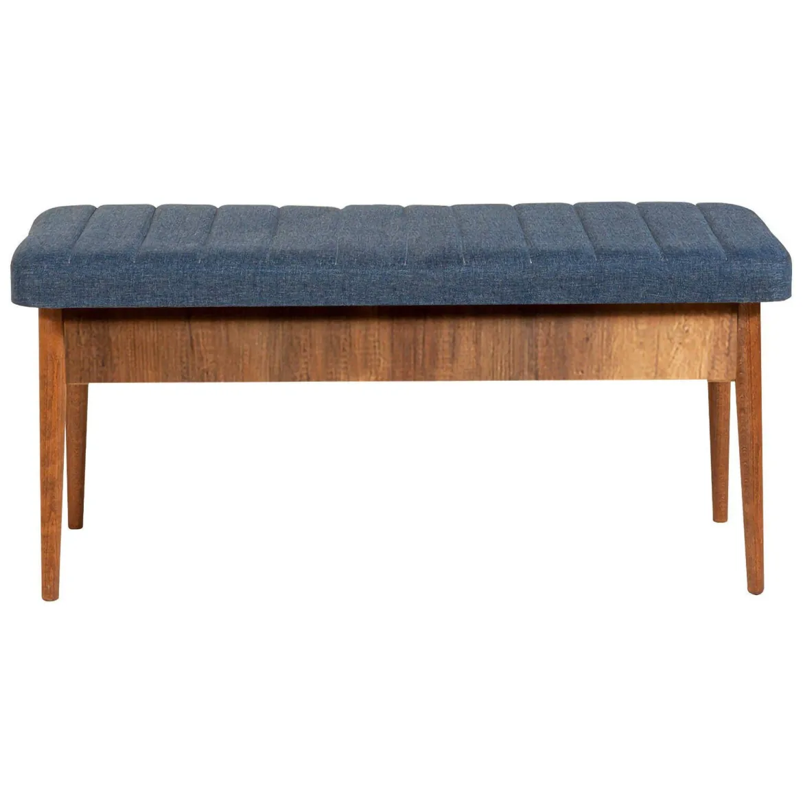 Panca Marrone Noce blu Peso Supportato 130 kg Colore Struttura blu 110x40x48h cm, Altezza Seduta 48 cm - Arielli