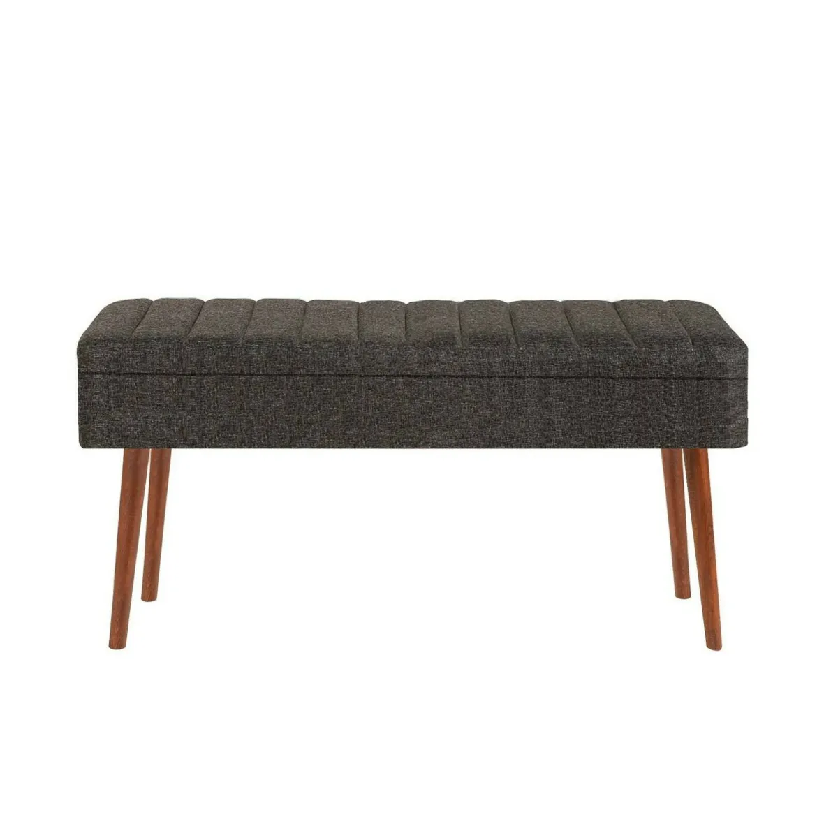 Panca Marrone Noce Nero Antracite Peso Supportato 130 kg Colore Struttura Nero 105x40x49h cm, Altezza Seduta 40 cm - Falcon