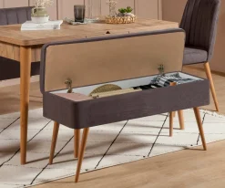 Panca Marrone Noce Nero Antracite Peso Supportato 130 kg Colore Struttura Nero 105x40x49h cm, Altezza Seduta 40 cm - Falcon