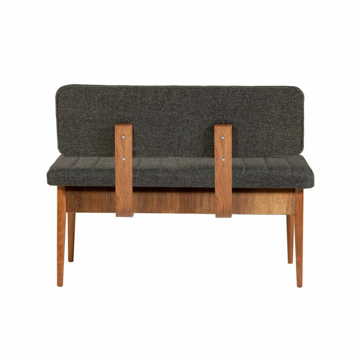 Panca Marrone Noce Nero Antracite Peso Supportato 150 kg Colore Struttura Nero 110x40x85h cm, Altezza Seduta 48 cm - Salento