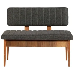 Panca Marrone Noce Nero Antracite Peso Supportato 150 kg Colore Struttura Nero 110x40x85h cm, Altezza Seduta 48 cm - Salento