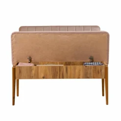 Panca Marrone Quercia Rosa Peso Supportato 150 kg Colore Struttura Rosa 110x40x85h cm, Altezza Seduta 51 cm - Salento