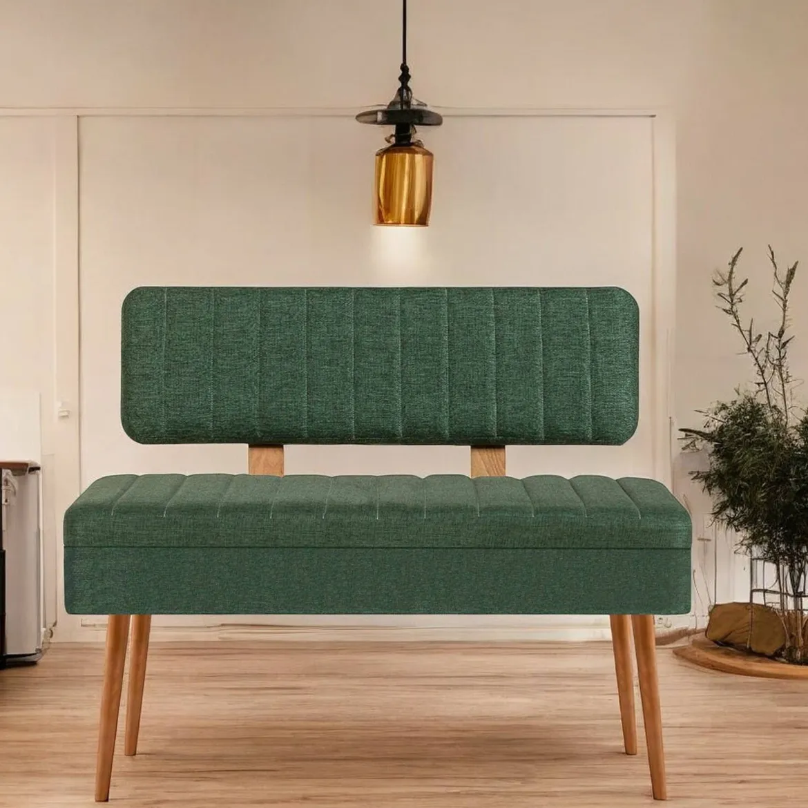 Panca Marrone Quercia Verde Peso Supportato 150 kg Colore Struttura Verde 110x40x85h cm, Altezza Seduta 48 cm - Salento
