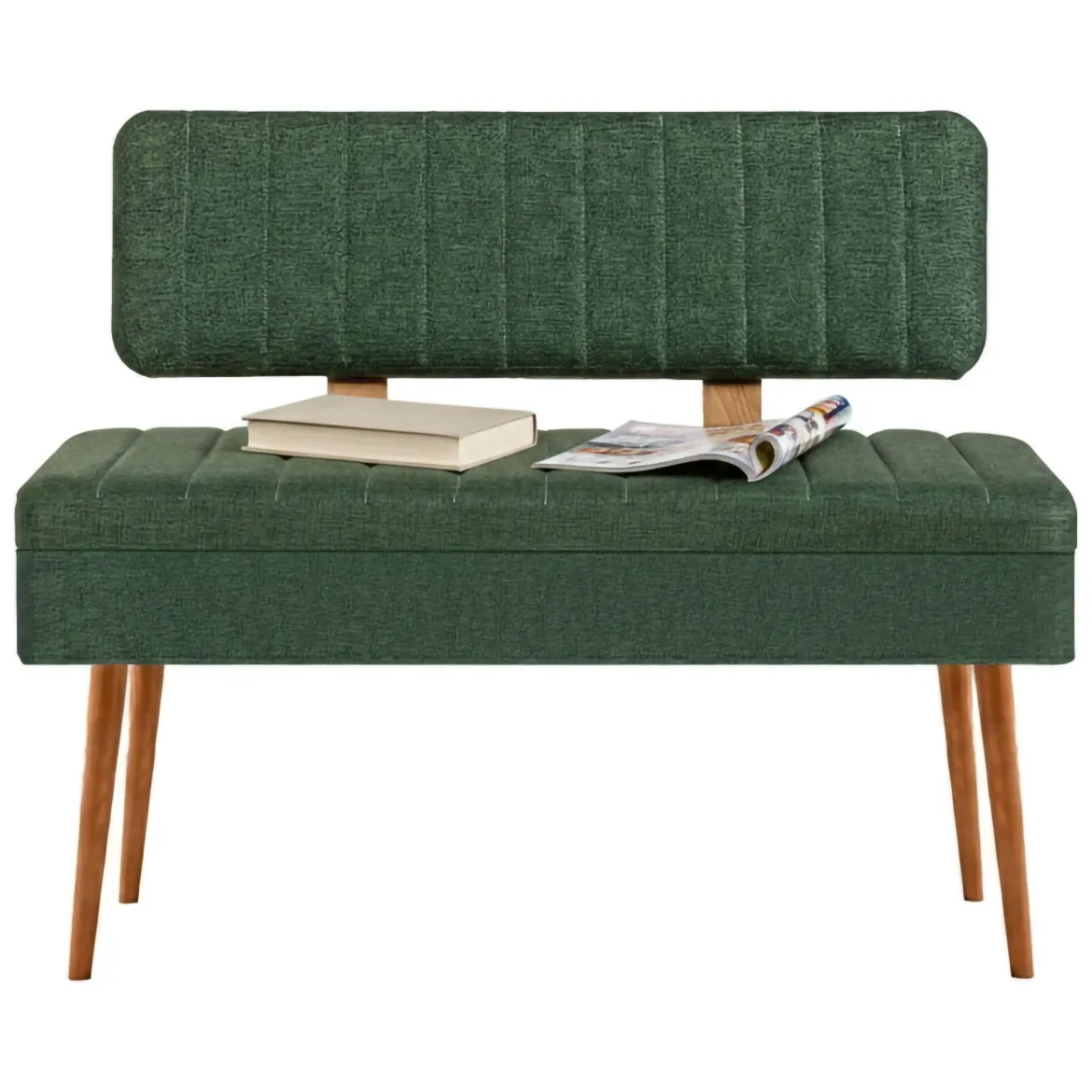 Panca Marrone Quercia Verde Peso Supportato 150 kg Colore Struttura Verde 110x40x85h cm, Altezza Seduta 48 cm - Salento