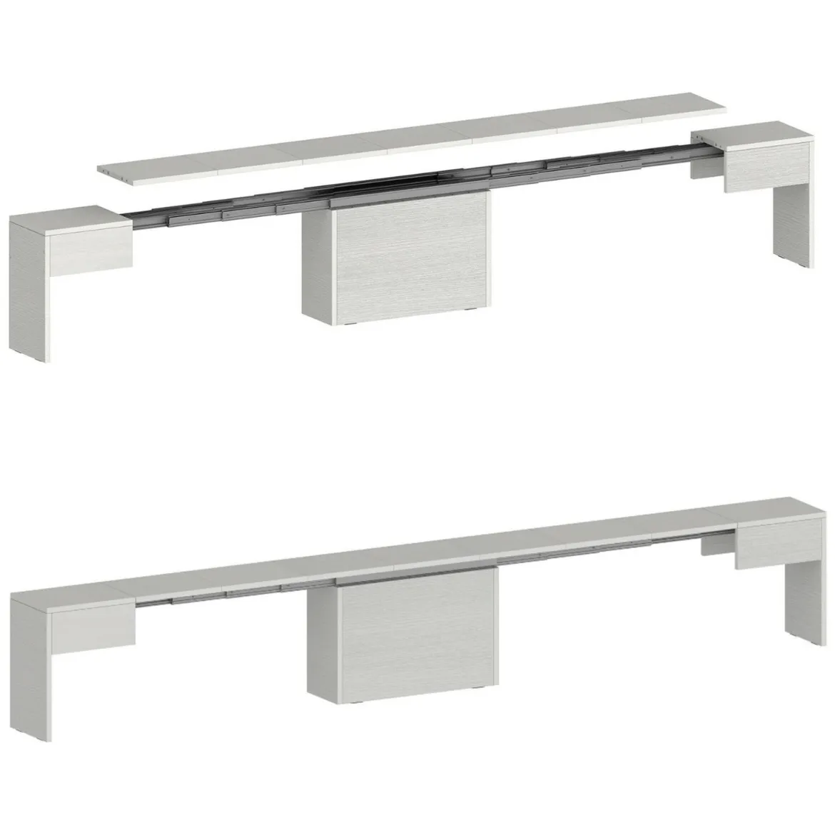 Panca moderna estensibile bianca 290x25x45h cm - Yutu