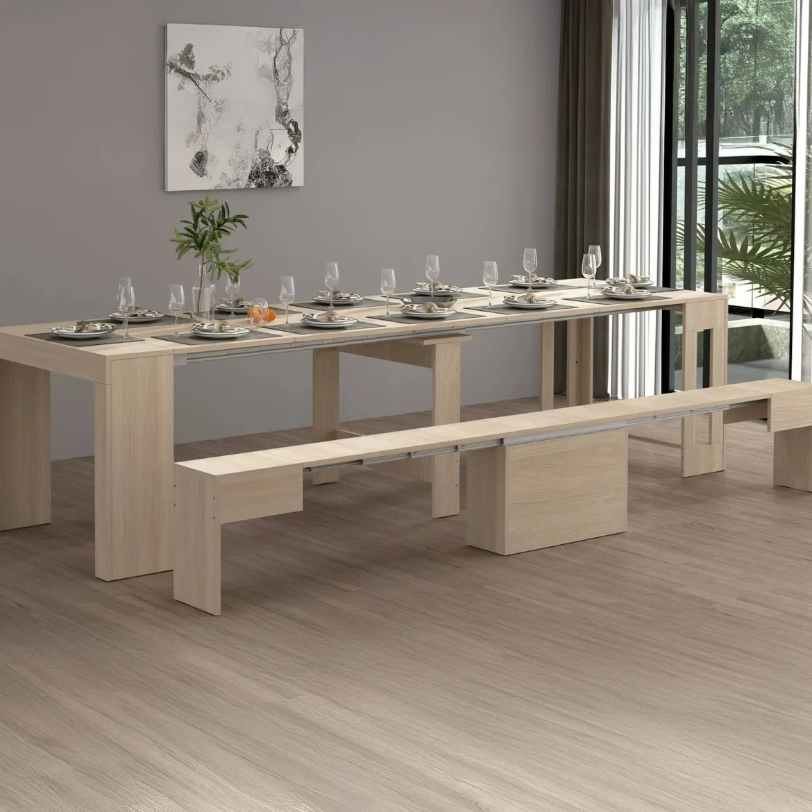 Panca olmo estensibile 290x25x45h cm - Yutu
