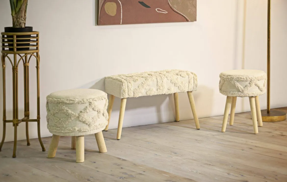 Panca piccola bianca 66x34x42h cm - Art