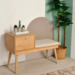 Panchetta decorativa quercia e crema 40x105x45h cm - Asolo