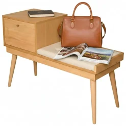Panchetta decorativa quercia e crema 40x105x45h cm - Asolo