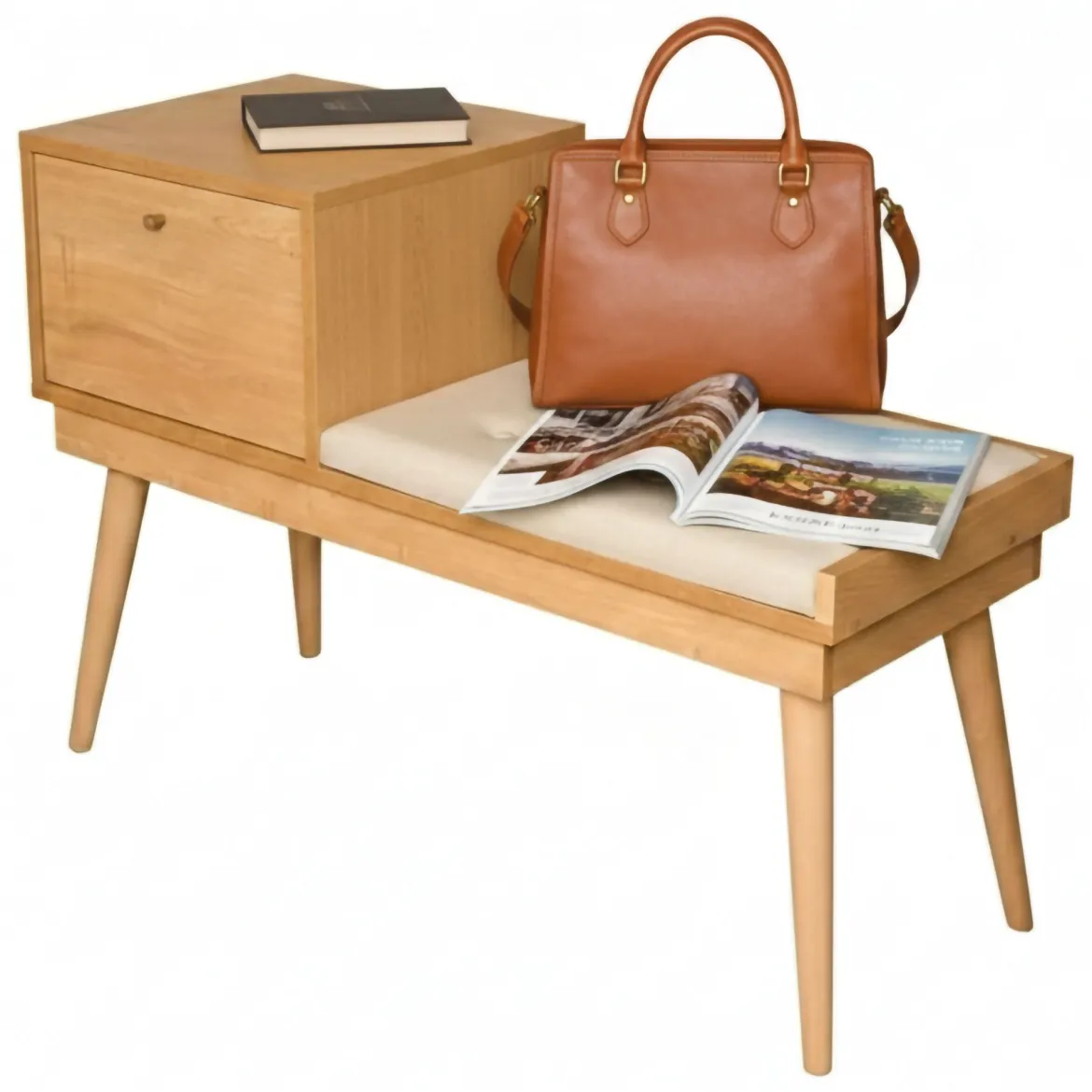 Panchetta decorativa quercia e crema 40x105x45h cm - Asolo