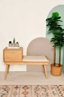 Panchetta decorativa quercia e crema 40x105x45h cm - Asolo