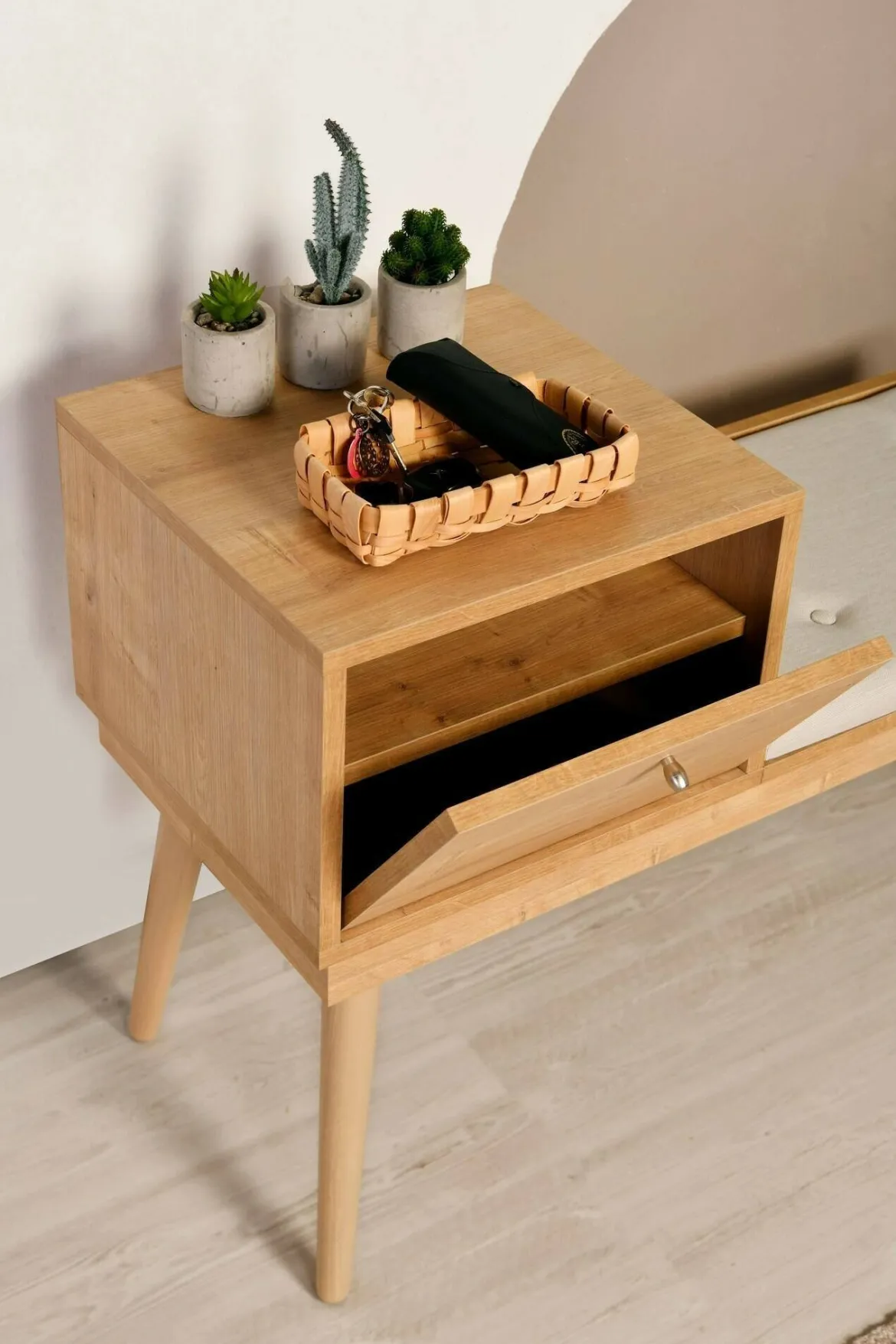 Panchetta decorativa quercia e crema 40x105x45h cm - Asolo