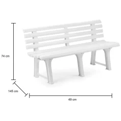 Panchina da esterno Artur, 145x49h74 cm, Bianco