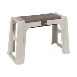Panchina da esterno Barry, 58x29h37 cm, Beige e Marrone