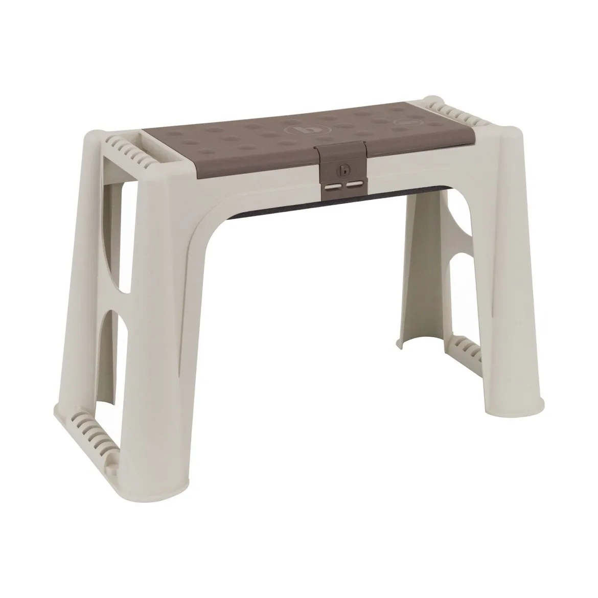 Panchina da esterno Barry, 58x29h37 cm, Beige e Marrone