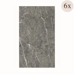 Pannello Decorativo Grigio Marmo set da 6, Facile da Tagliare, Facile da Installare Texture Realistica 60x0.3 cm, Isolante Acustico Scarsa Isolazione