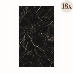 Pannello Decorativo Nero Marmo set da 18, Facile da Tagliare, Facile da Installare Texture Realistica 60x0.3 cm, Isolante Acustico Scarsa Isolazione
