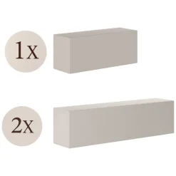 Parete Attrezzata Beige Modulabile 3 Ripiani, Apertura Battente - Gavala