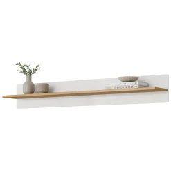 Parete Attrezzata Bianco Lucido Marrone Rovere Modulabile 8 Ripiani, 11 Vani - Kanazala