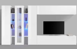 Parete Attrezzata Bianco 20 Ripiani Modulabile 320x30x180h cm, 19 Vani - Bellino