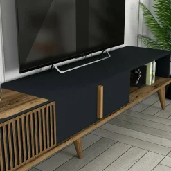 Parete attrezzata design 180cm noce e antracite - Ostro