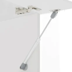 Parete Attrezzata Grigio Ardesia Bianco Lucido 8 Ripiani 5 Ante 245x40x191.2h cm, Apertura Battente - Galatina