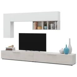 Parete attrezzata in legno 180cm legno e antracite - Arusha