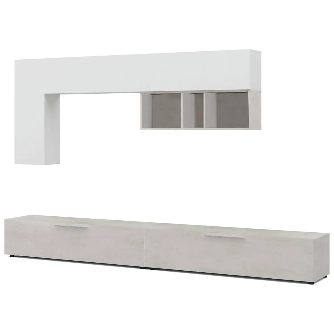 Parete attrezzata in legno 180cm legno e antracite - Arusha
