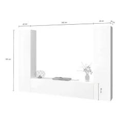 Parete attrezzata in legno 290cm antracite e acero - Arga