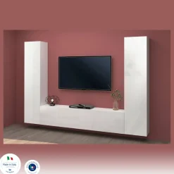 Parete attrezzata in legno 290cm antracite e acero - Arga