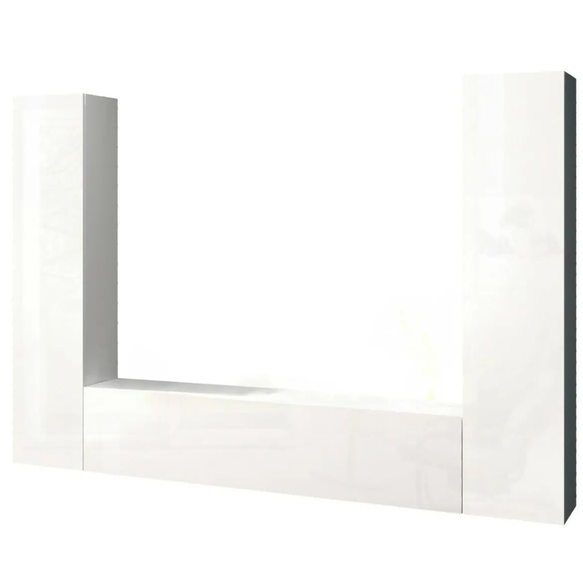 Parete attrezzata in legno 290cm antracite e acero - Arga