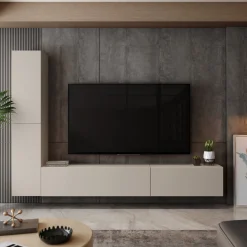 Parete Attrezzata in Legno Nobilitato Beige