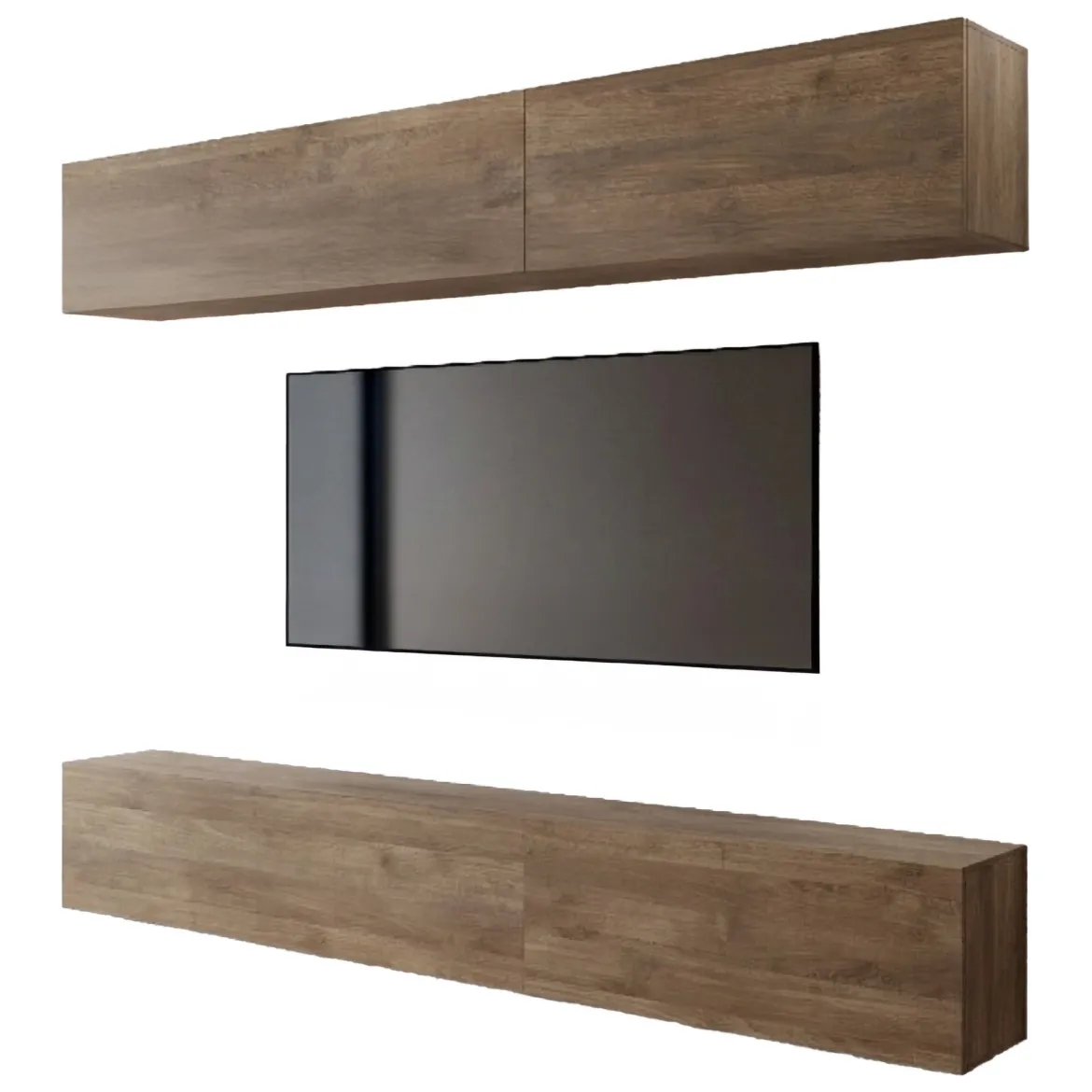 Parete Attrezzata Marrone Noce Modulabile 5 Ripiani, 5 Ante - Gate