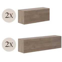 Parete Attrezzata Marrone Noce Modulabile 5 Ripiani, 5 Ante - Gate