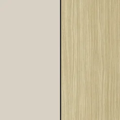 Parete Attrezzata Marrone Rovere Beige Cashmere 14 Ripiani 6 Ante 290x40x190h cm, Apertura Battente - Solopaca