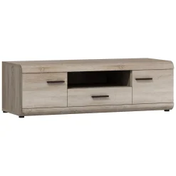 Parete Attrezzata Marrone Rovere Nero 8 Ripiani set Componibile, 5 Vani - Viggiona