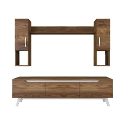 Parete attrezzata moderna 180cm noce e crema - Gordon